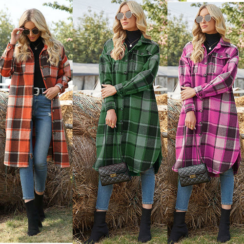 Damen Flanellhemd-Kleid mit Karomuster Heidi-Mode