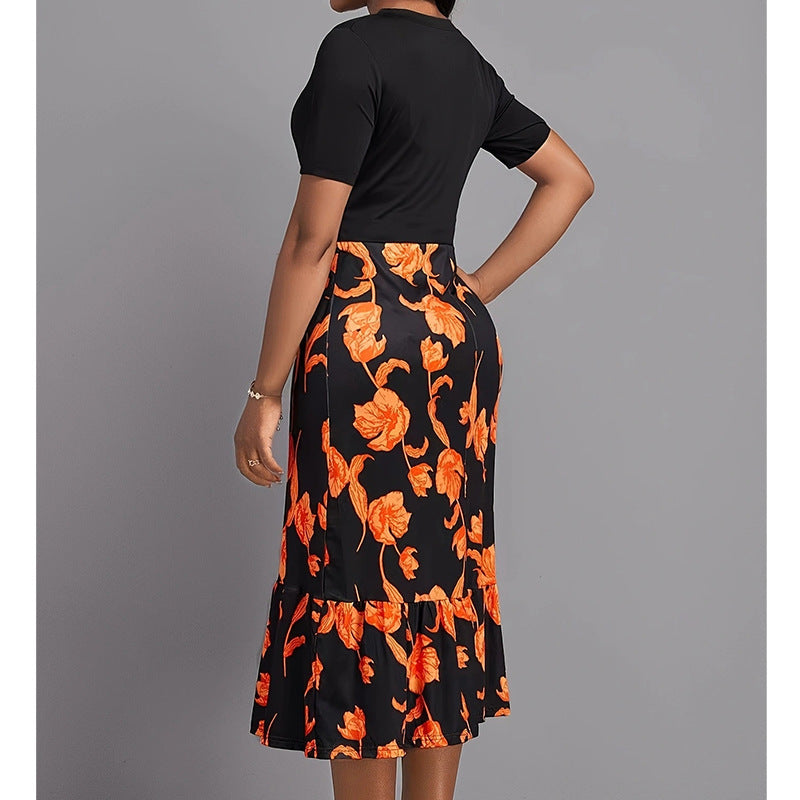 Damen Elegantes Kleid mit floralem Muster und Knopfdetails Heidi-Mode