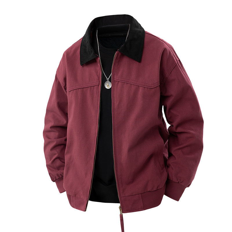 Herren leichte Utility-Jacke mit Stehkragen und praktischen Taschen Heidi-Mode