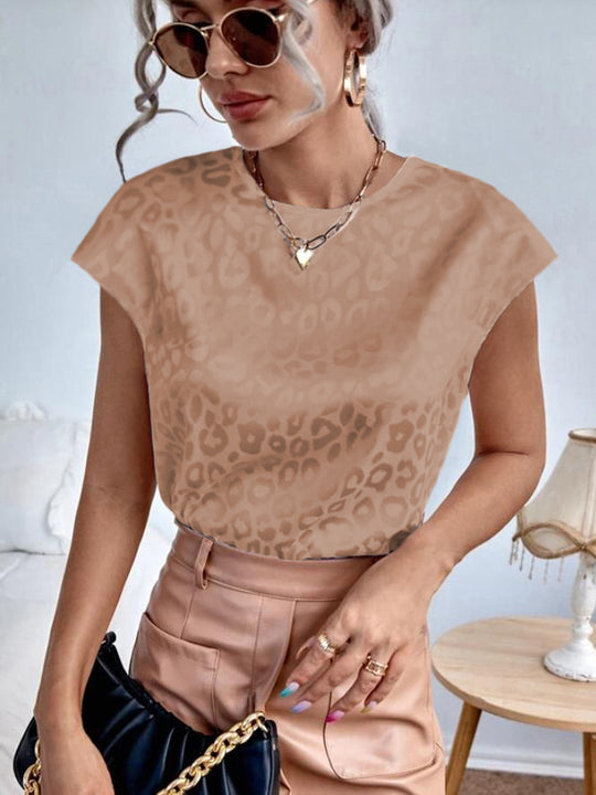 Damen Oberteil mit luxuriösem Leopardenmuster und elegantem Schnitt Heidi-Mode