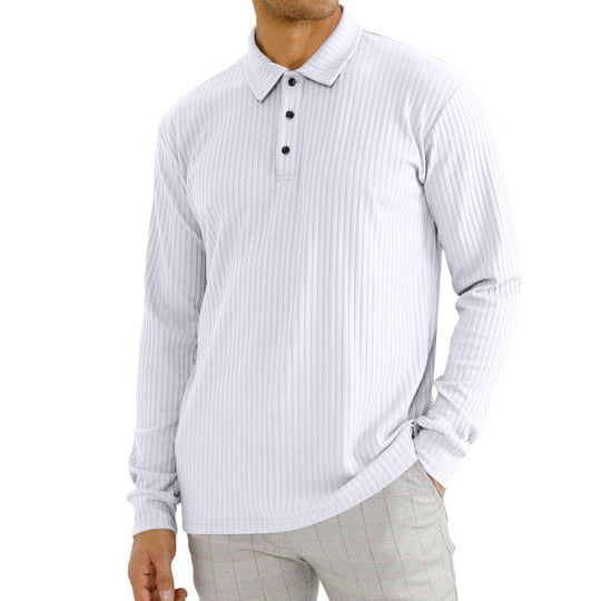 Herren Langarm Poloshirt mit strukturierter Oberfläche und modischem Kragen Heidi-Mode