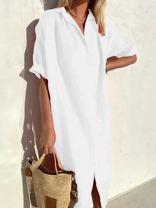 Heidi-Mode | Lässiges Blusenkleid Mit Knopfleiste