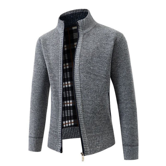 Herren modische Strickjacke mit hohem Kragen und hohem Komfort Heidi-Mode
