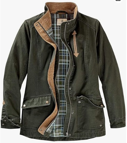 Damen lässige Utility-Jacke mit Karo-Innenfutter Heidi-Mode