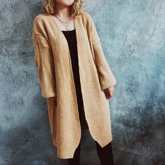 Damen Oversized Strickjacke mit tiefem V-Ausschnitt und lässigem Schnitt Heidi-Mode