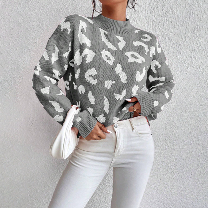 Damen modischer Pullover mit auffälligem Tiermuster und bequemer Passform Heidi-Mode