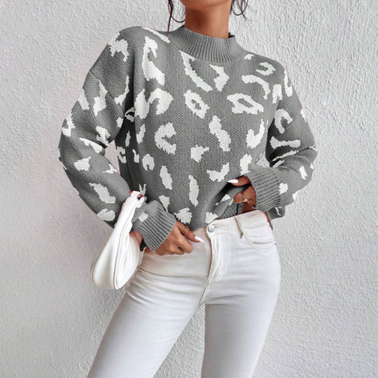 Damen modischer Pullover mit auffälligem Tiermuster und bequemer Passform Heidi-Mode