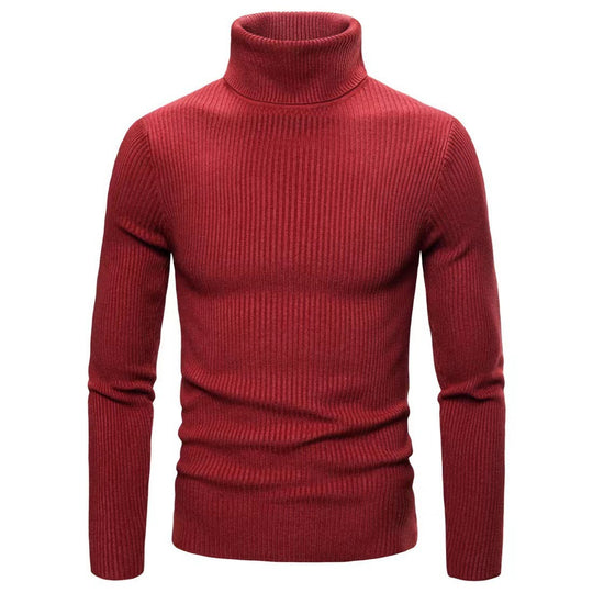 Herren Hochwertiger Rollkragenpullover aus feiner Rippstruktur Heidi-Mode