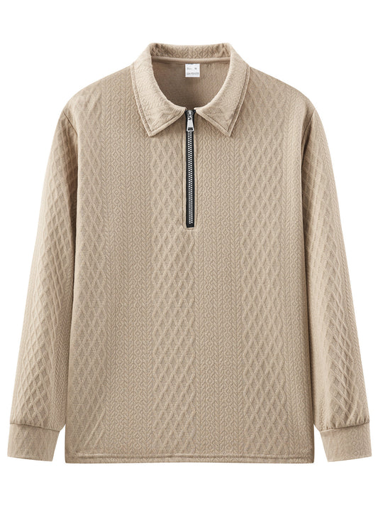 Herren Sweatshirt mit modischem Stehkragen und strukturiertem Design Heidi-Mode