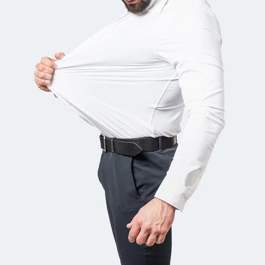 Herren Langarmhemd mit elegantem Schnitt und stilvollen Knopfdetails Heidi-Mode
