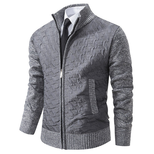 Herren Übergangsjacke mit hohen Kragen und gesteppter Innenseite Heidi-Mode