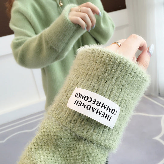 Damen Kuscheliger Hoodie mit Kordelzug und hohem Kragen Heidi-Mode
