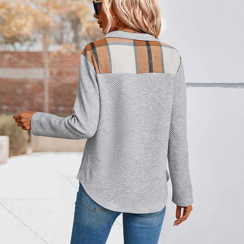 Damen Hochwertiger Pullover mit strukturiertem Stehkragen Heidi-Mode