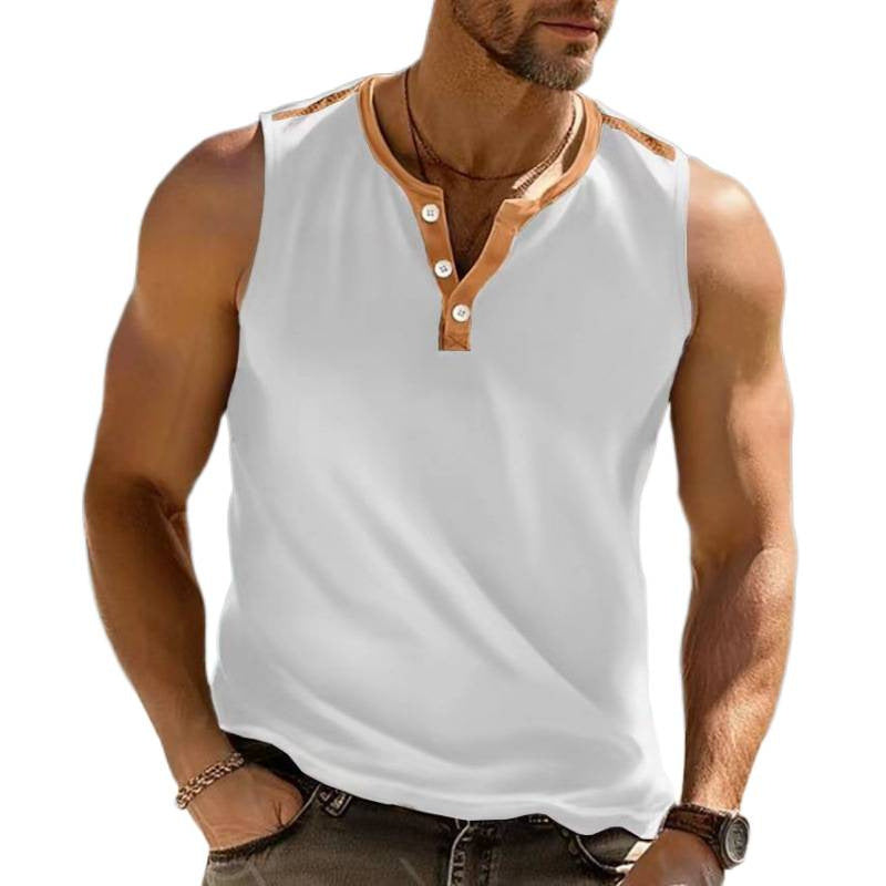 Herren Ärmelloses Poloshirt mit stilvollem Knopfverschluss Heidi-Mode
