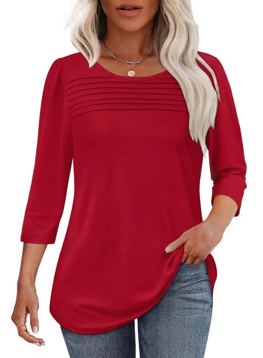 Damen weiches Langarmshirt mit dekorativen Pinnen Heidi-Mode