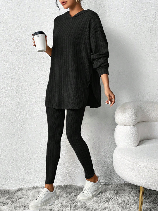 Damen lässiges Lounge-Outfit mit oversized Pullover und Leggings Heidi-Mode