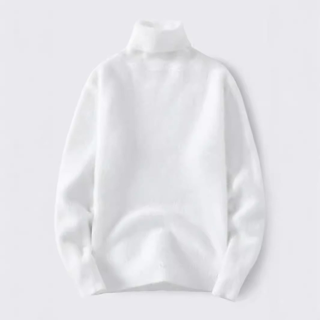 Herren warmer Rollkragenpullover aus weichem Strickstoff Heidi-Mode