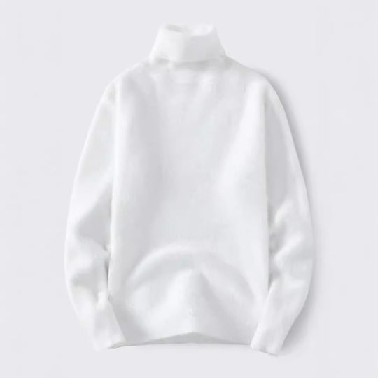 Herren warmer Rollkragenpullover aus weichem Strickstoff Heidi-Mode