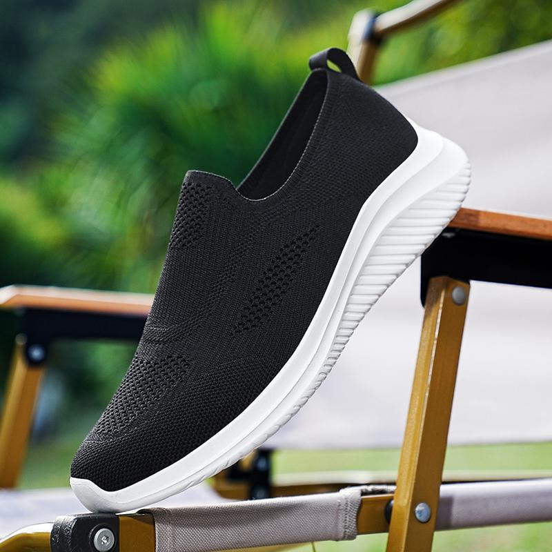 Herren Leichte Slip-On Sport Sneakers mit Atmungsaktivem Strickdesign Heidi-Mode