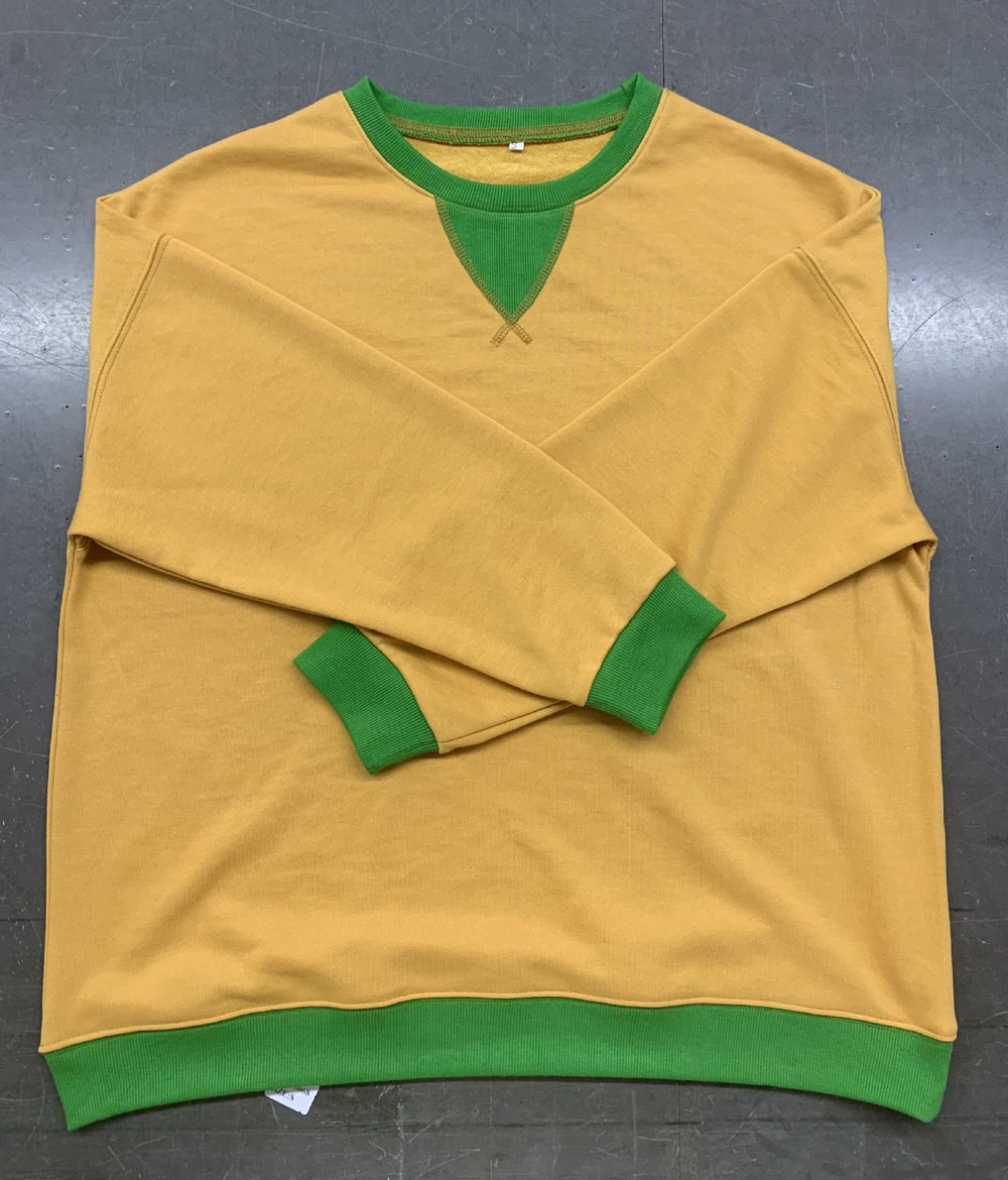 Damen lässiges Sweatshirt mit V-Ausschnitt und Kontrastbündchen Heidi-Mode