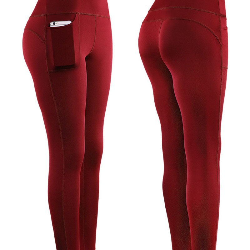 Damen Hochleistungs-Leggings mit praktischen Seitentaschen Heidi-Mode