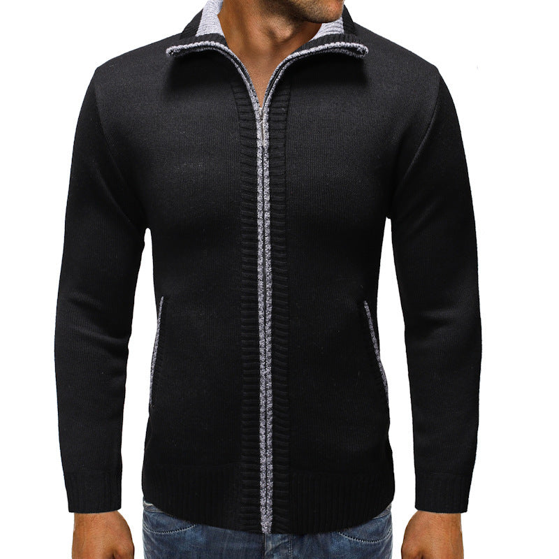 Herren Strickjacke mit Stehkragen und praktischen Taschen Heidi-Mode