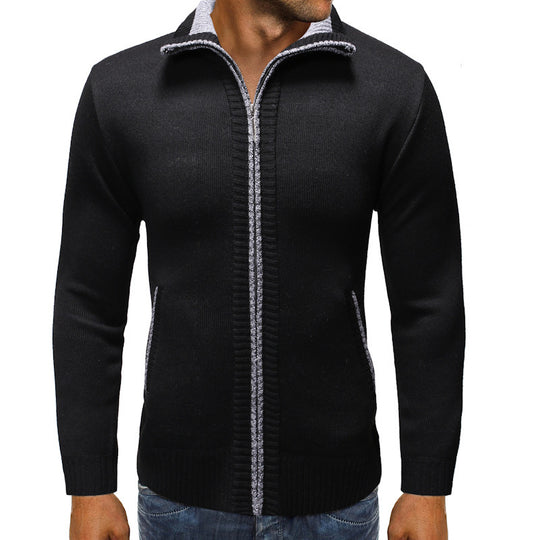 Herren Strickjacke mit Stehkragen und praktischen Taschen Heidi-Mode
