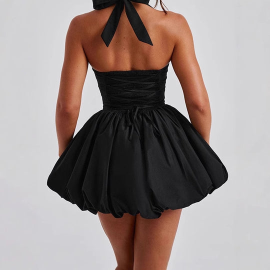 Damen Verspieltes Minikleid mit Trägern und voluminösem Rock Heidi-Mode