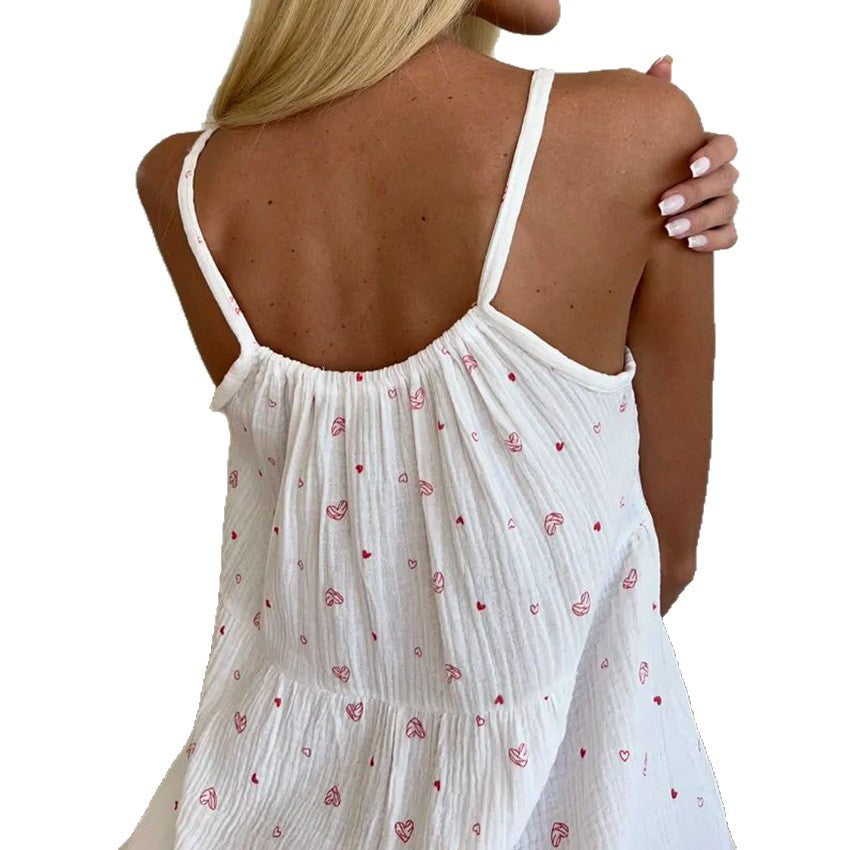 Damen luftiges Sommerkleid mit Rüschensaum und floralem Muster Heidi-Mode