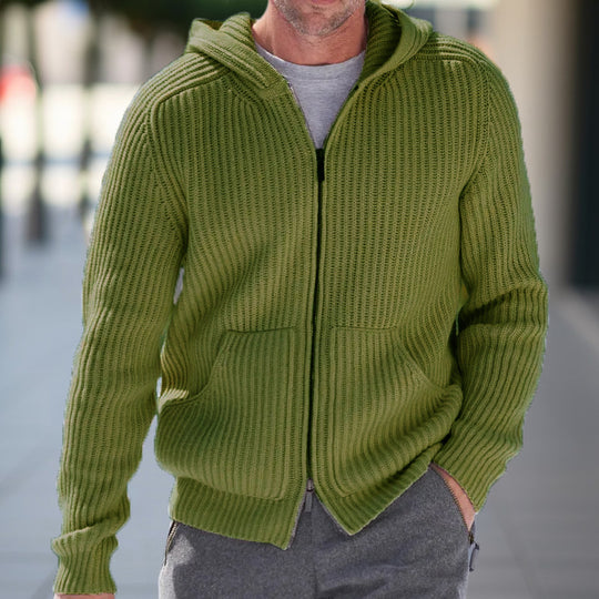 Herren Strickjacke mit strukturierter Oberfläche und praktischen Taschen Heidi-Mode