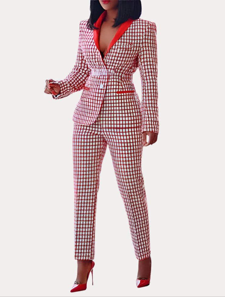Heidi-Mode | Kariertes Lässiges Blazer Anzug