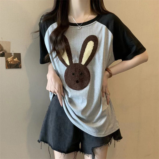 Femme Fun Grafik T-Shirt mit Bunny Design Heidi-Mode