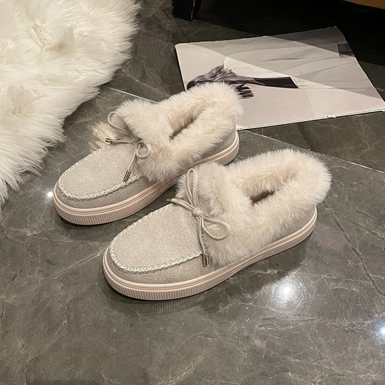 Damen Fleece gefütterte Slipper mit modischem Komfort und rutschfester Sohle Heidi-Mode