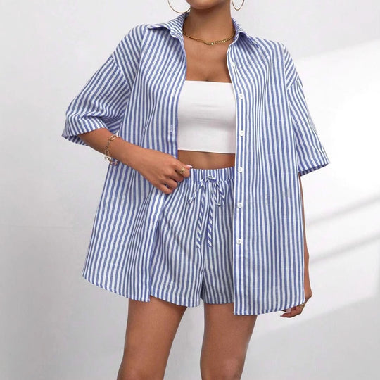 Damen lässiges Hemd und Shorts Set Heidi-Mode