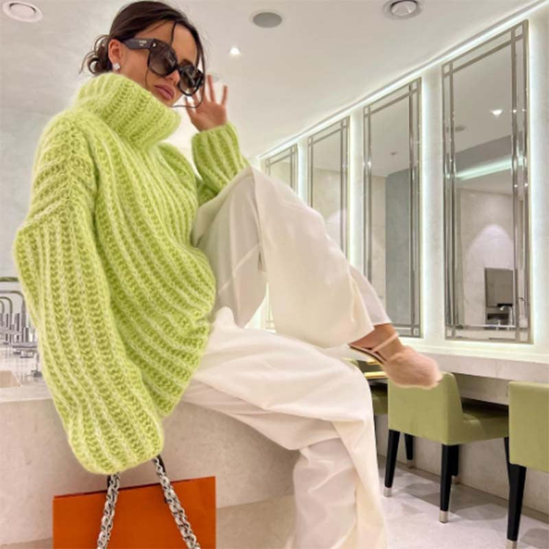 Damen Grobstrick Pullover Heidi-Mode