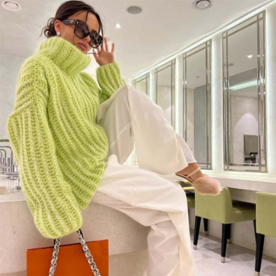 Damen Grobstrick Pullover Heidi-Mode