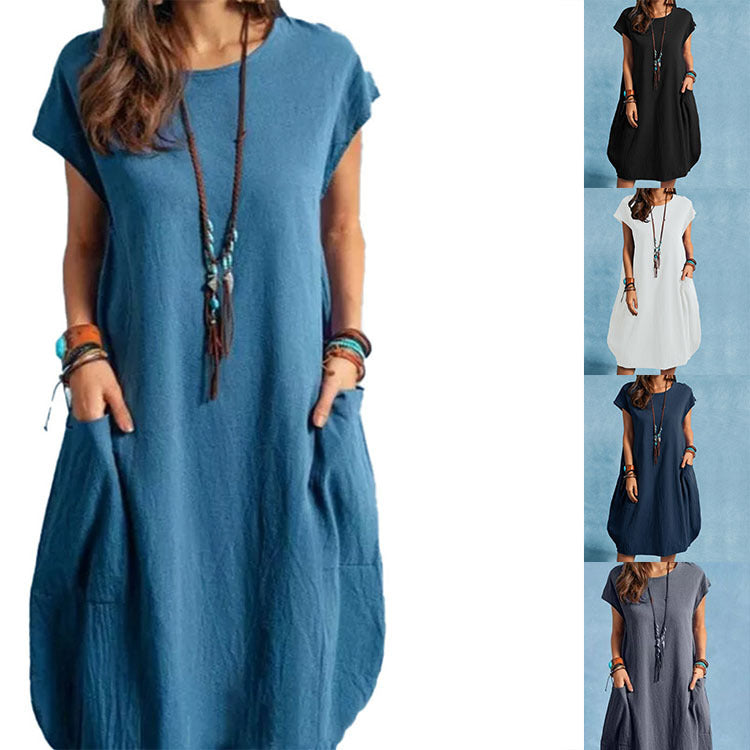 Damen luftiges Sommerkleid mit praktischen Taschen und modernem Schnitt Heidi-Mode