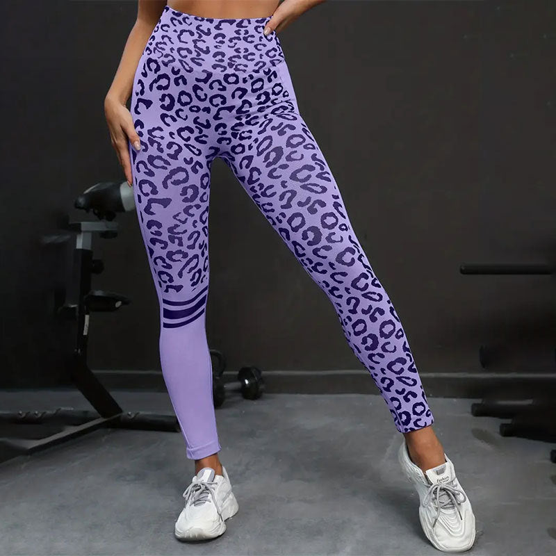 Damen Sportleggings mit Tiermuster und hohem Taillenschnitt Heidi-Mode