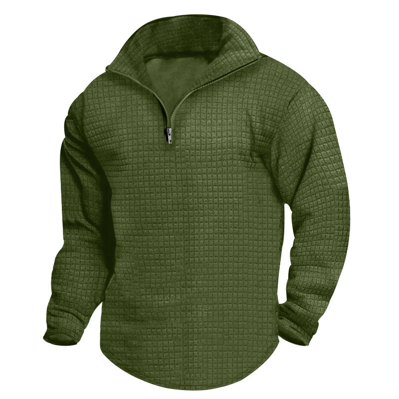 Herren bequeme Fleecejacke mit modernem Reißverschluss und strukturiertem Design Heidi-Mode