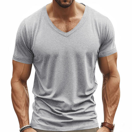Herren Funktions-T-Shirt mit V-Ausschnitt aus atmungsaktivem Material Heidi-Mode