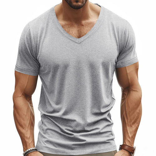 Herren Funktions-T-Shirt mit V-Ausschnitt aus atmungsaktivem Material Heidi-Mode