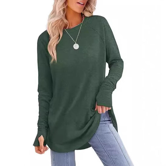 Damen lässiger Langarmshirt mit modernem Schnitt Heidi-Mode
