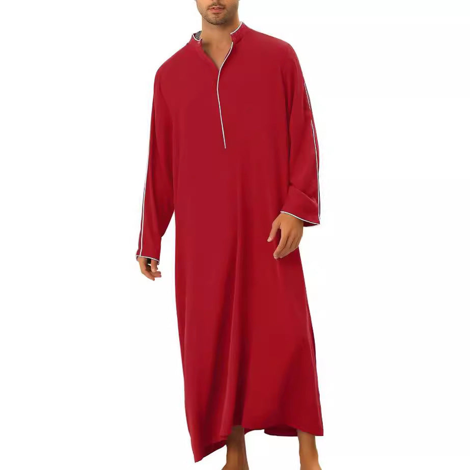 Herren hochentwickelter Kaftan mit sportlichem Stehkragen und eleganten Kontrastdetails Heidi-Mode