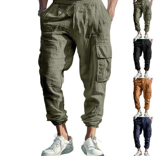 Herren Cargo-Hose mit elastischem Bund und praktischen Seitentaschen Heidi-Mode