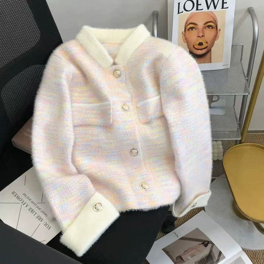 Damen Modischer Strickjacke mit Struktur und eleganten Knopfdetails Heidi-Mode