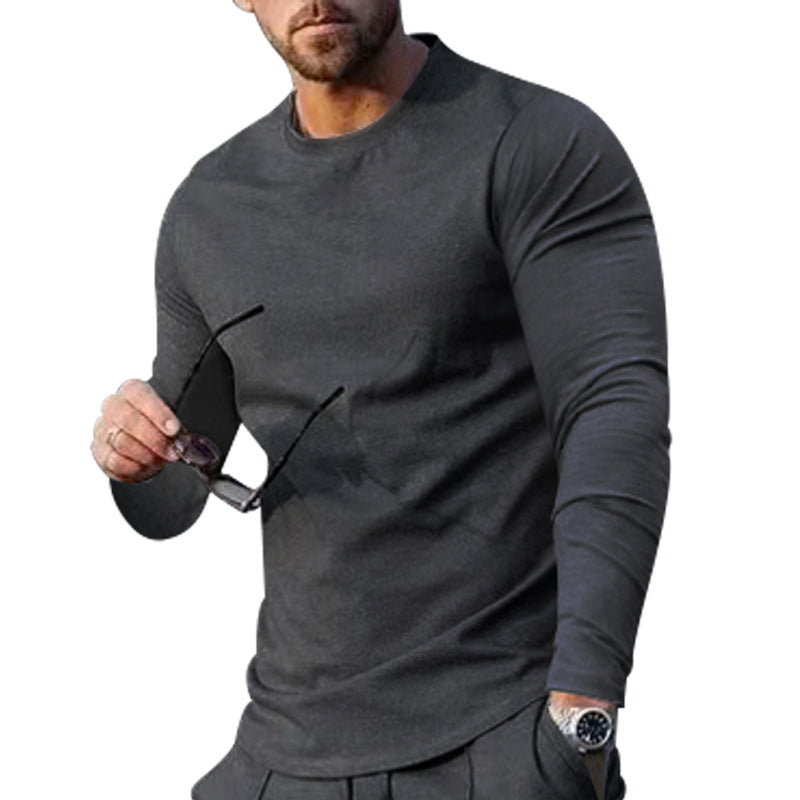Herren hochwertiges Langarmshirt mit stylishem Rundhalsund und weicher Baumwollmischung Heidi-Mode