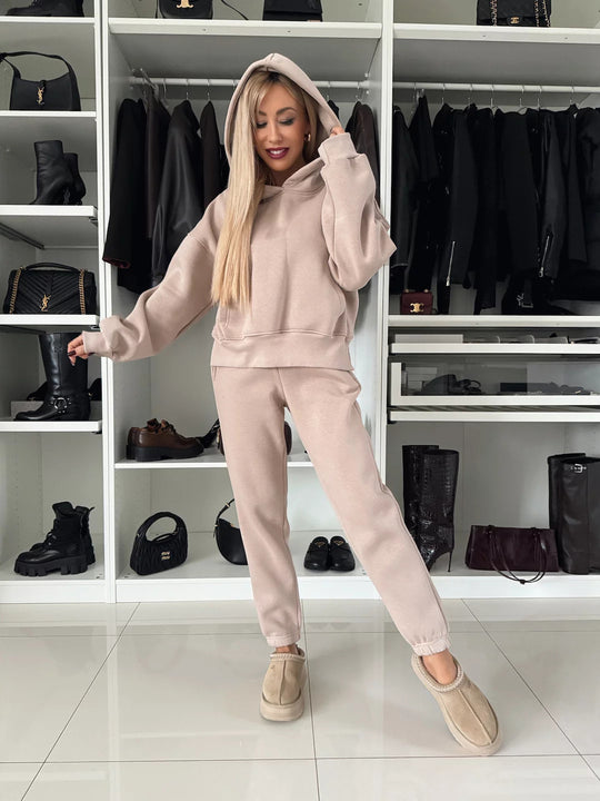 Damen Lässiges Sweatoutfit mit oversized Hoodie und bequemen Jogginghose Heidi-Mode