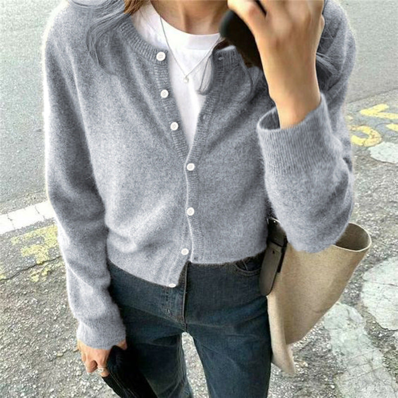 Damen Kuscheliger Cardigan mit feiner Strickstruktur und knöpfbarem Design Heidi-Mode