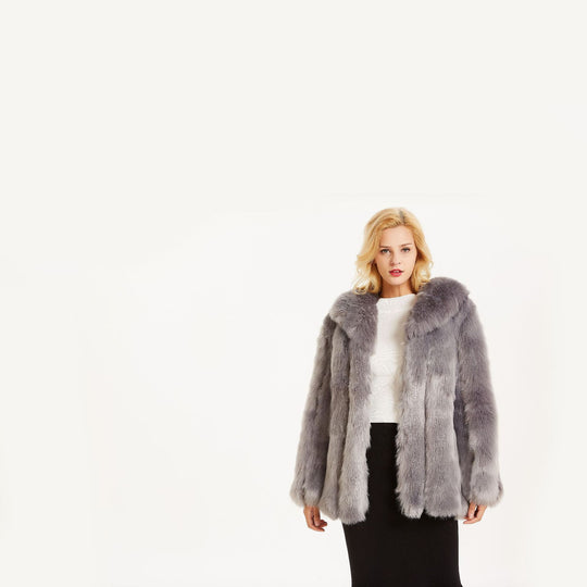 Damen Luxuriöse Kunstfelljacke mit voluminösen Ärmeln Heidi-Mode