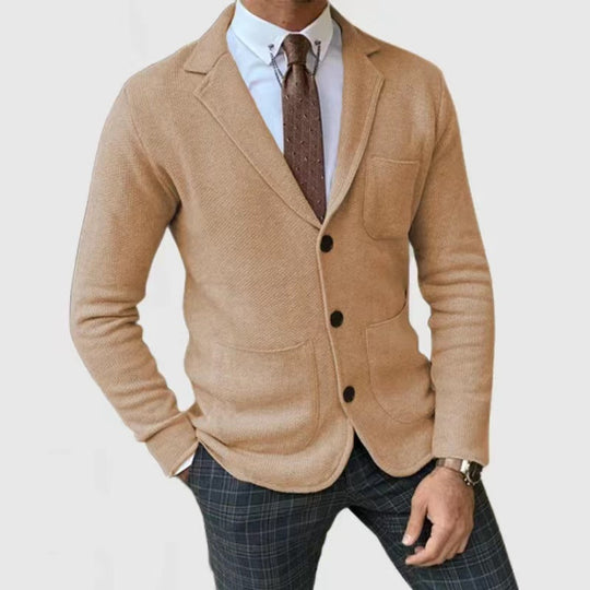 Herren modische Strickjacke mit eleganten Knopfdetails und praktischen Taschen Heidi-Mode